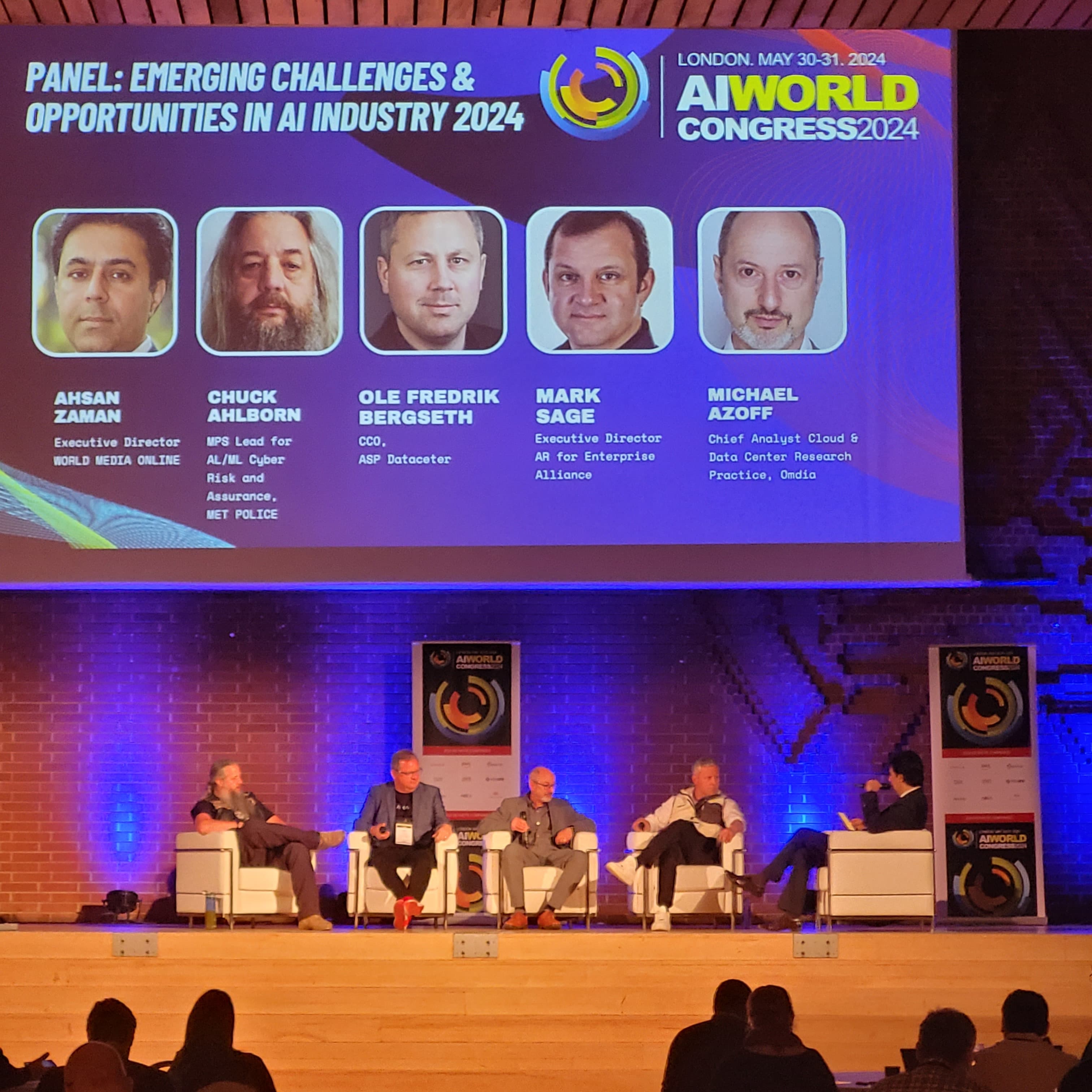 Panel discussion on stage at the AI World Congress 2024 in London